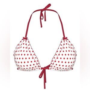 PINK Victoria's Secret Red and White Polka Dot Bikini Top